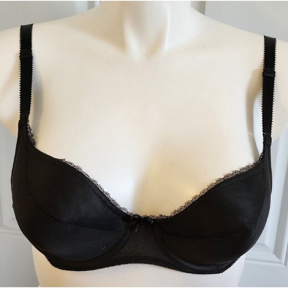 Vintage Vanity Fair Bra Style 75-046 Usa Made Underwire Lined Black Size 34B